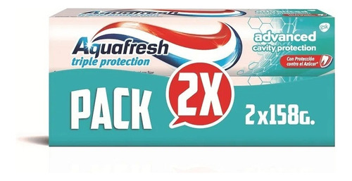 Pack Pasta Dental Aquafresh Advance 2 Un De 158 G