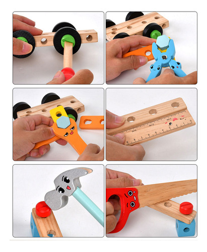 Brinquedo Atacado Menina De Reparar Kit Ferramentas Madeira