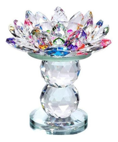 2 Candelabros Crystal Candeliere Con Forma De Flor De Loto