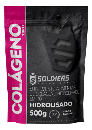 Colágeno Hidrolisado Tipo 1 - 500g - 100% Puro - Soldiers Nutrition
