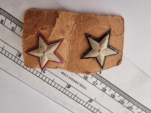 2 Insignias Emblemas Pin Uniforme Militar Estrellas Ejercito