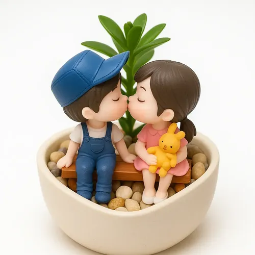Miniatura Casal Mini Jardim E Terrários Maquete Decoração