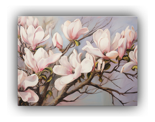 65x50cm Cuadro Decorativo Magnolias Estilo Estilo Óleo