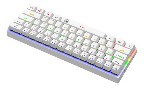 Imagen 6 de 7 de Teclado gamer T-Dagger Arena T-TGK321 QWERTY T-Dagger Brown inglés US color blanco con luz rainbow