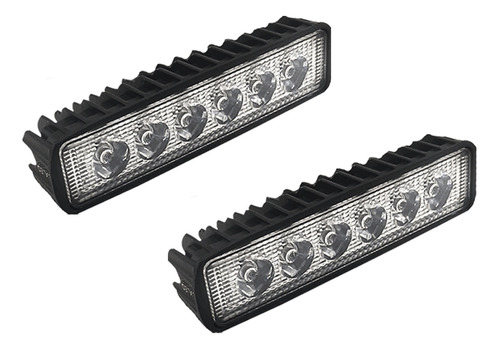 Juego 2 Faros Auxiliares Barra Rectangular 6 Led Premium