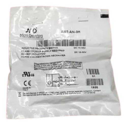 Sensor Inductivo Am1-an-3h-m12 Flush No/npn M Detectors