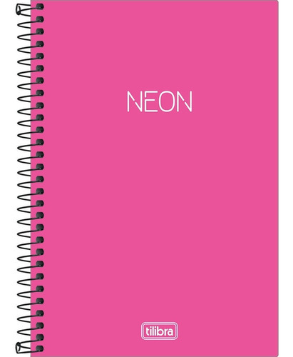 Caderno 1/4 Espiral Capa Plástica Neon Rosa 80fls Tilibra