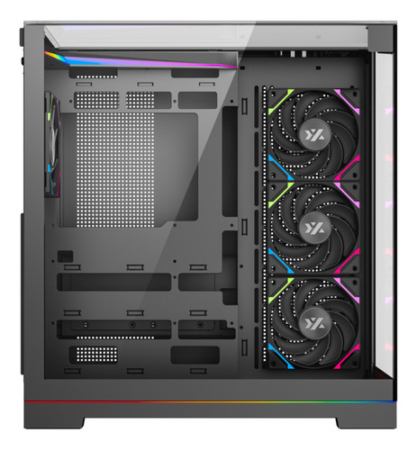 Gabinete Xyz Tesseract Argb 4 Fans Controller 3d Glass Dual Chamber Usb C