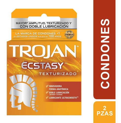 Condones De Látex Trojan Ecstasy Texturizado 2 Condones