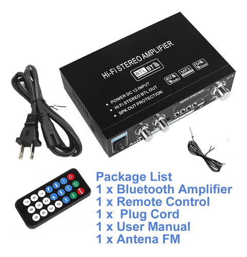Amplificador De Audio Digital Doméstico Bluetooth De 2 Canal