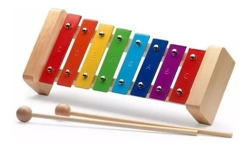Metalofón Xilofon Con Baquetas Infantil Stagg MetaK8 De Colores