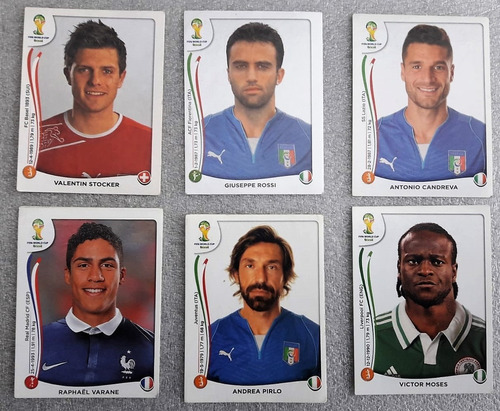 Figuritas Lote Con 06 Seis Mundial Brasil 2014 Panini