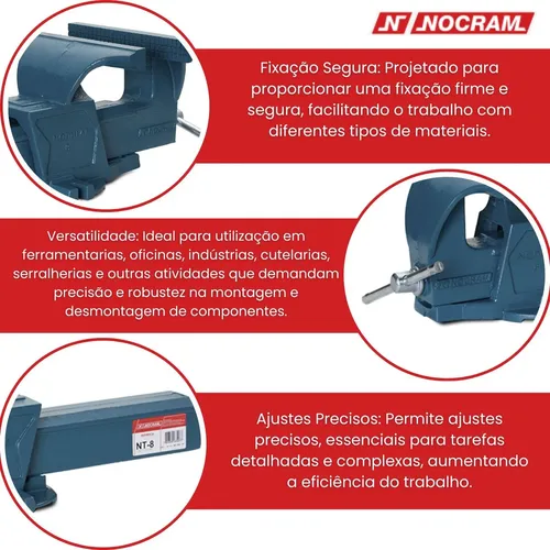 Morsa Torno De Bancada Linha Profissional Número 8 - Nocram