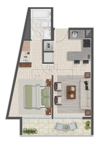 Imagen 6 de 12 de Departamento En Venta De 1 Dorm. En Santiago