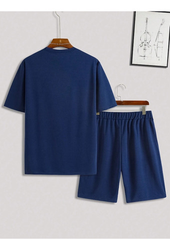 Conjunto De Camiseta Y Pantalón Corto Para Hombre Estampado