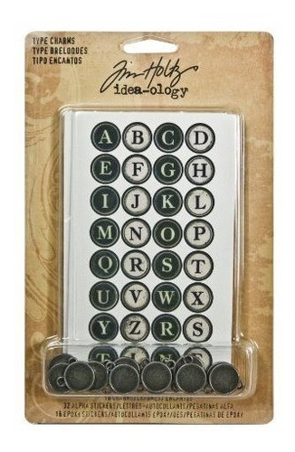 Metal Tipo Charms By Tim Holtz Idea-ology  , 16 encantos Po