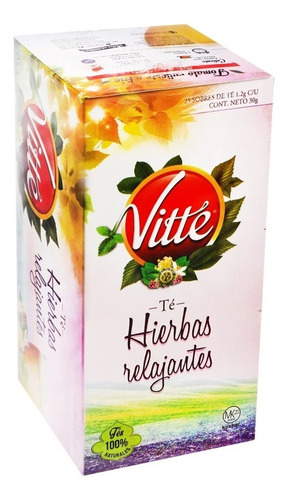 Té Vitté Hierbas Relajantes De 25 Sobres