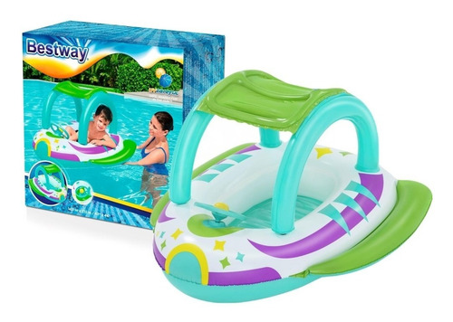 Imagen 2 de 10 de Asiento Bote Bestway Inflable Con Techo Bocina Nave Espacial