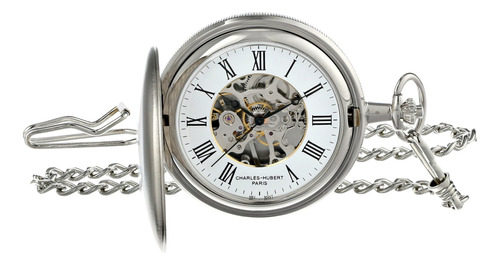 Charleshubert Paris Satin Finish Reloj De Bolsillo Mecanico