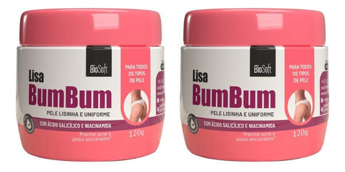 Creme Soft Hair 120g Lisa Bumbum Bio Soft - Kit Com 2un