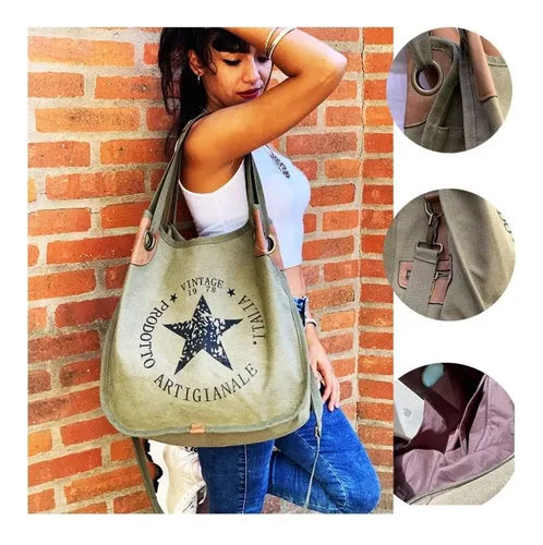 Cartera Bandolera Bolso Urbano Grande Reforzado Moda Mujer