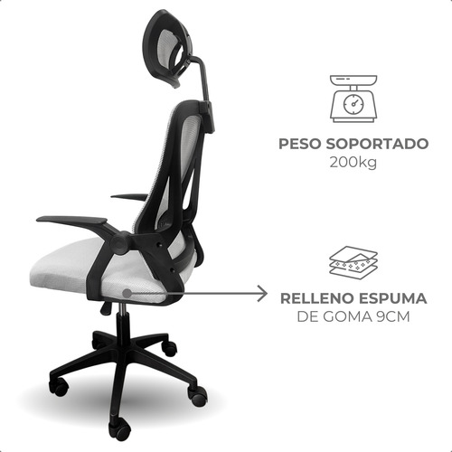 Silla Pc Oficina Escritorio Ergonomica Ruedas Soporte Lumbar