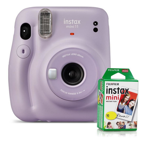 Câmera Instax Mini 11 Lilás + Filme P/ 10 Fotos- Fujifilm