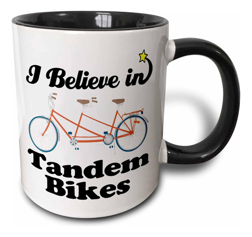 3drose I Believe In Tandem Bikes Taza De Dos Tonos, 11 Oz,