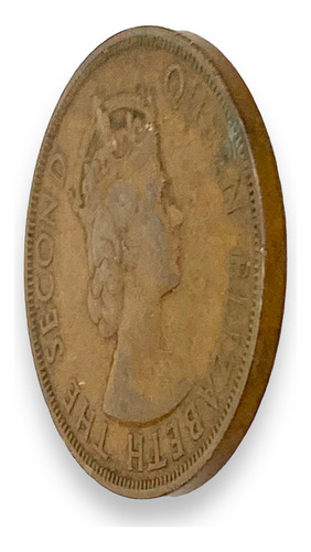 Antigua Moneda Estados Del Caribe Oriental D 2 Centavos 1955 (Usado)