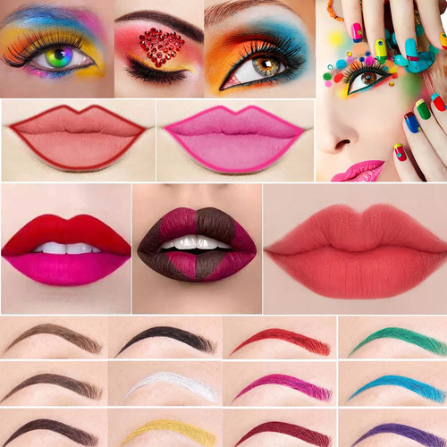 Lapiz Delineadores Colores Ojos Y Labios Luxe Mate 12pz Multicolor Mate