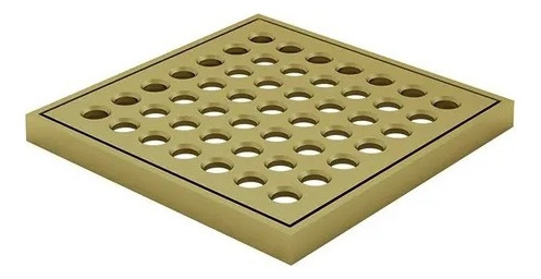 Grelha Gold Quadrada Dourado De Latão Com Caixilho 10cm 