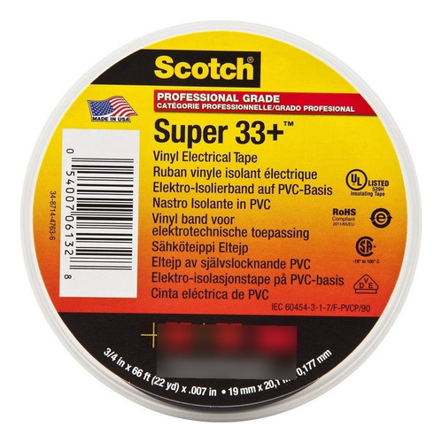 Pack 3 Ahorro Cinta 3m Super+33 3/4 X 20mts Color Negro