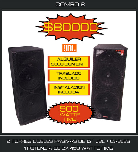 Alquiler De Sonido - Traslado E Instalación Incluidos -