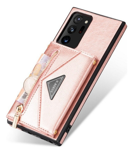 A Funda De Teléfono Con Cremallera Y Cordón For Samsung