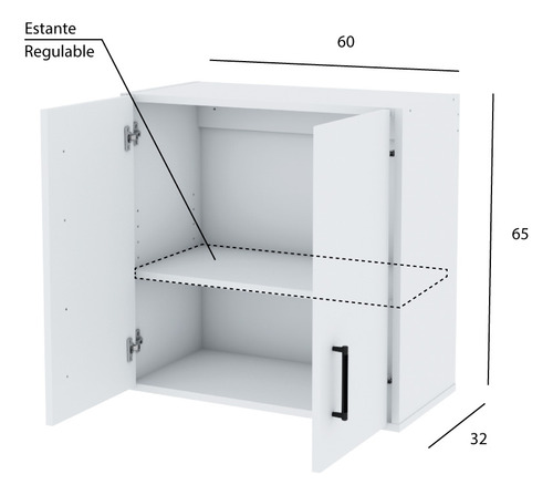 Mueble Módulo Con 2 Puertas Para Colgar O Apoyar Blanco