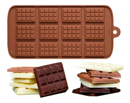 Molde De Silicona Chocolatin Para Chocolate Vela Jabon Hdr Color Marrón