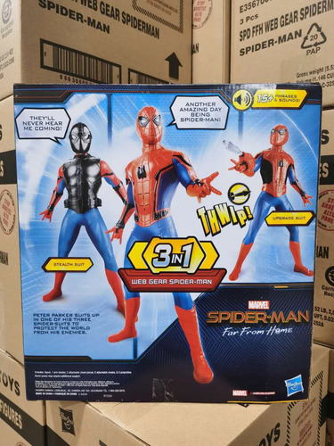 Boneco De Ação Sounding Spiderman Toys Deluxe Web Gear 3 Em