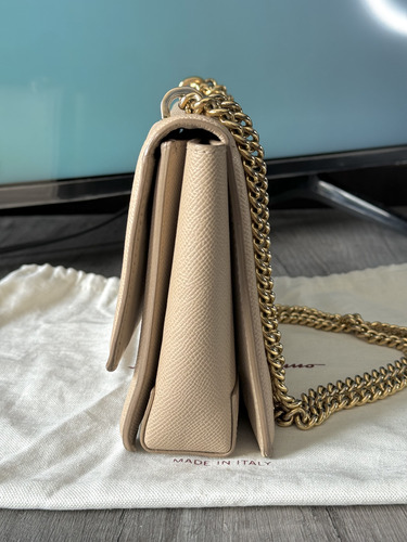 Bolsa Ferragamo Crossbody (original) Rosa Pálido Lisa Oro Oro (Usado)