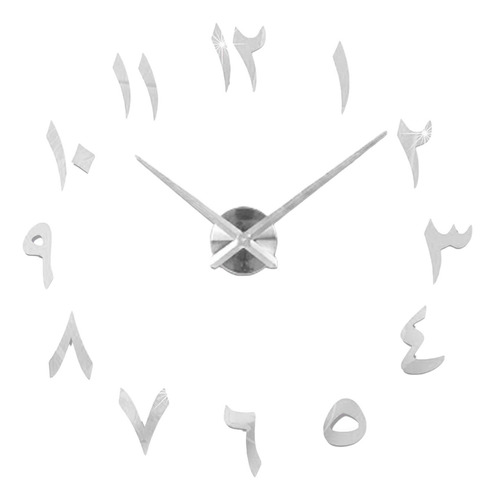 Diy Gran Reloj De Pared De Lujo 3d Espejo Superficie Argén