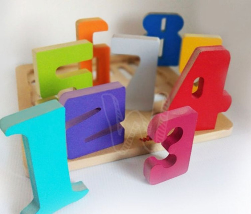 Puzzle Rompecabezas Encastre Sumas Números De Madera