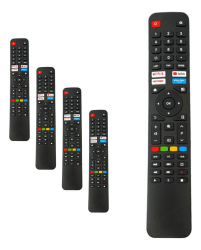 Kit 5 Controle Remoto Para Smart Tv Vizzion Le43df20 Le50uhd