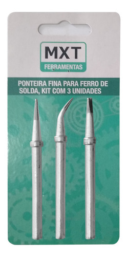 Kit Com 3 Ponteiras Ponta Fina Para Ferro De Solda 110V/220V