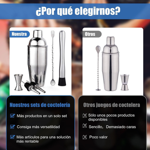 Juego De 6 Herramienta De Acero Inoxidable Preparar Cócteles