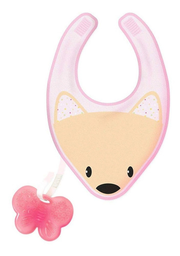 Imagen 1 de 2 de Chicco Babero Y Mordedera Fresh Bib, Color Rosa