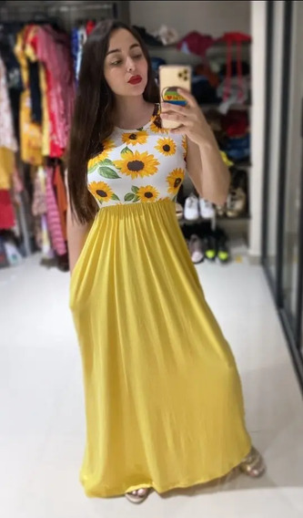 Vestido largo con girasoles corte al hombro – HHMarket