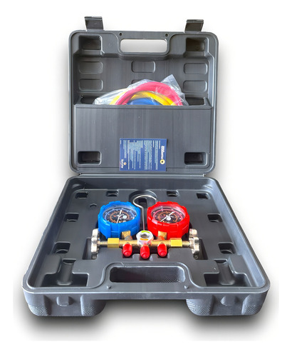 Manifold Refrigeração R410/r32+ 3 Mang 90cm + Maleta Suryha