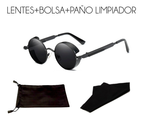 Gafas De Sol Casual Steampunk Redondas Unisex