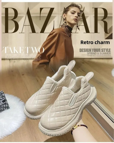 Zapatos Cálidos De Algodón Con Forro Polar Y Forro Polar Par