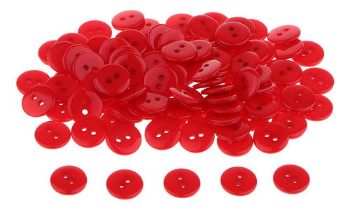 6x 100 Piezas Botones De Resina, 2 Agujeros 1 Cm Botones