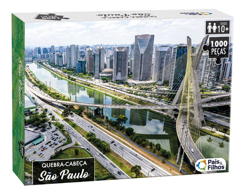 Quebra Cabeça São Paulo City Cartonado 1000 Peças 74x54 Cm